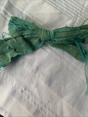 Teal and Gold Striped Bow Headband
